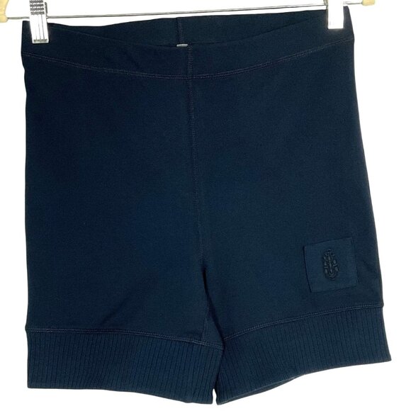 NWOT Free People Movement High Rise Slim Biker Fit Shorts, size medium, Navy blu - Picture 2 of 14